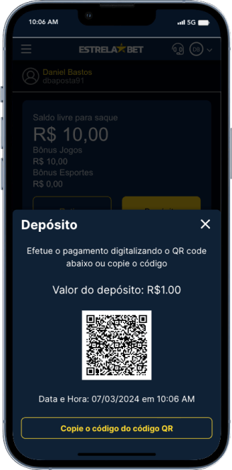 Passo 3) Pagar QR code no app do banco