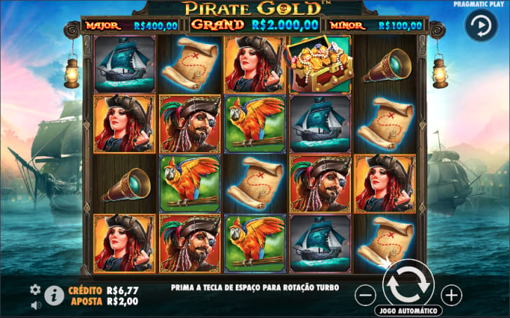 Captura de tela do slot Pirate Gold da Pragmatic Play
