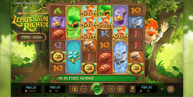 Primeiro exemplo do slot da Leprechaun Riches da PG Soft