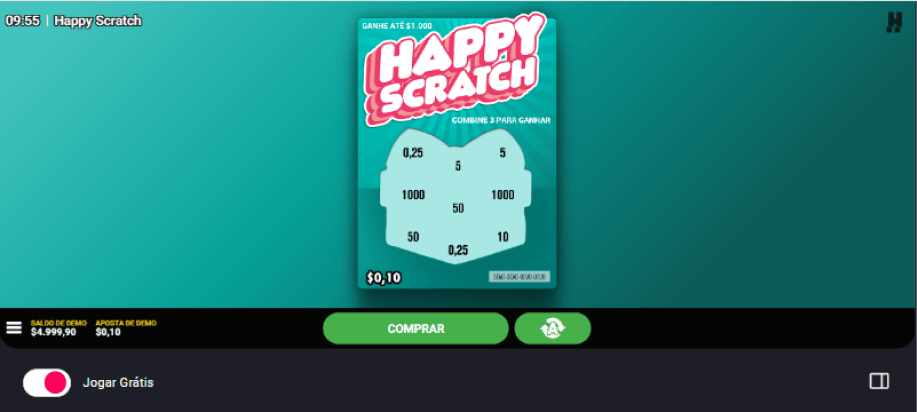 Página de jogada no jogo Happy Scratch