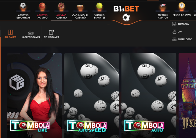 Variedade de jogos de bingo ao vivo na B1.bet 