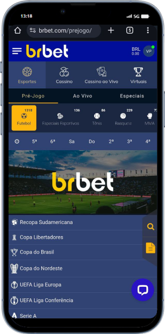 Tela de Menu da BrBet
