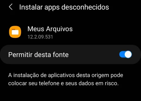 Betfair App Android permitir fonte para instalar