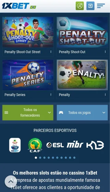 1xBet penalty shoot out