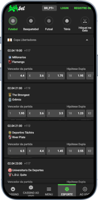 Odds para futebol na Luva Bet