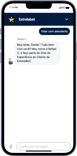 Avaliação e teste do atendimento ao cliente da Estrela Bet