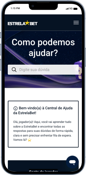 Tela de FAQ da Estrela Bet