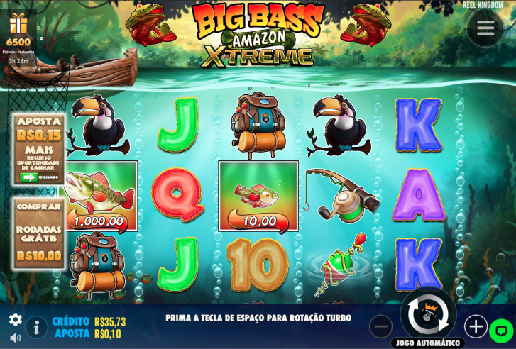 Gameplay do jogo Big Bass Amazon Xtreme