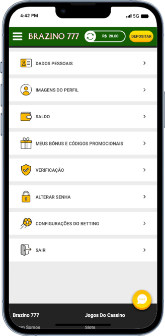 Conta de usuário na Brazino
