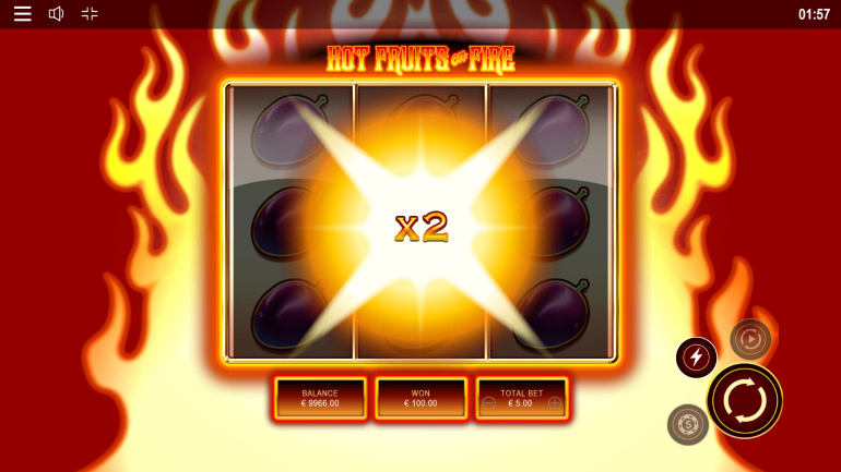 Hot Fruits On Fire multiplicador ativado