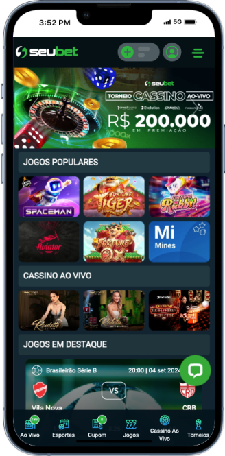 Área de slots online do site de cassino Seu Bet