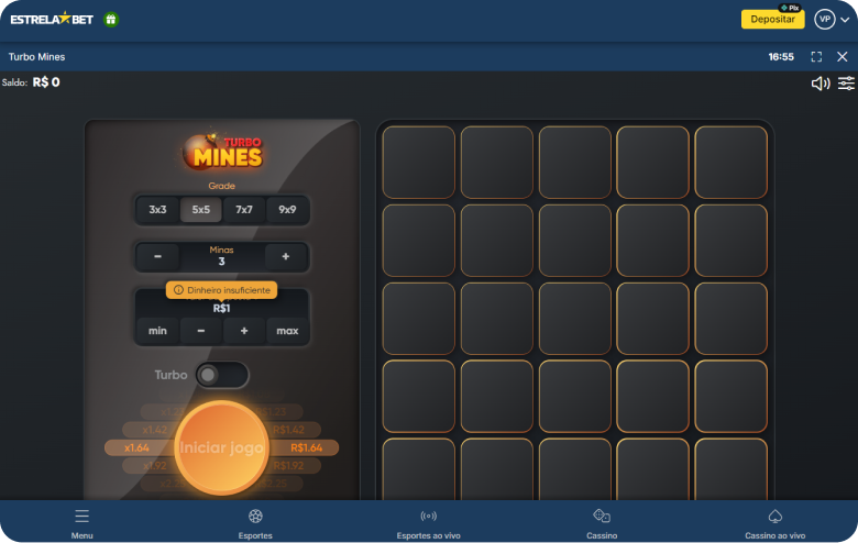 Exemplo do jogo Turbo Mines