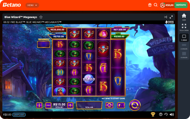 Blue Wizard Megaways entre os slots que pagam no cadastro